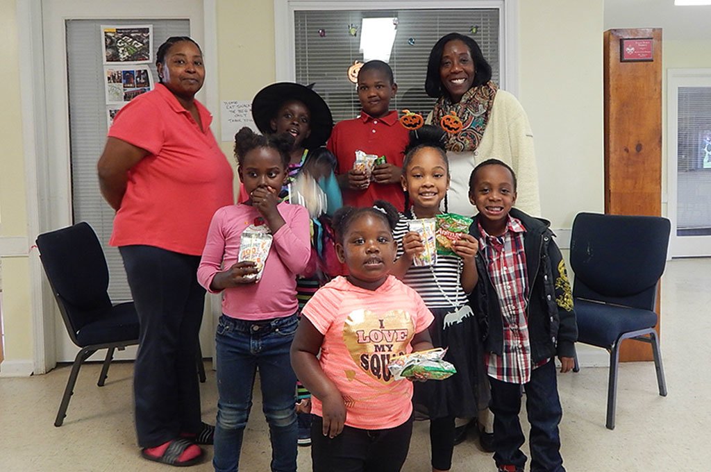 PHA Claudette Grant and Sheri Hopper with kids