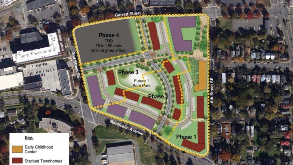 Aerial rendering of Friendship Court redevelopment plan